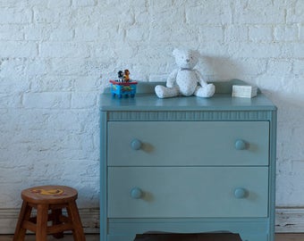 SALE* Child's Chest Of 2 Drawers hand painted in Duck Egg Blue Chalk Paint