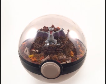 Large Pokeball Terrarium - Aerodactyl, Pokemon, Pokeball, Gift