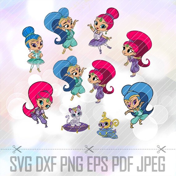 SVG Shimmer and Shine Clip Art Layered Cut Files Cricut