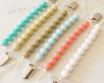 Silicone Beaded Pacifier Clip