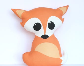 Fox Pillow, Fox Cushion, Orange Fox Cushion, Kids Pillow, Child Pillow, Kids Room Decor, Baby Bedding, Decorative Cushions, Fox Toy, Fox