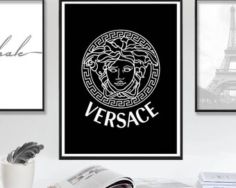 Versace Gianni Versace, Versace Medusa Versace Logo Versace Wall Decor Versace Poster Versace Art Versace Wall Art Black Versace Large Print