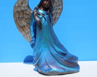 Indian Angel, Flowing Dress, Earth Angel, Angel, Angel Statue, Angel Figurine, Angel Sculpture, Hand Painted, Dated, Signed