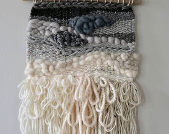 Woven Wall hanging / Weaving / Tapestry / Wall Art / Nursery Decor / Home Decor / Grey, White, Neutral, Ombre