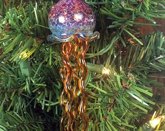 Jellyfish blown glass ornament, wind chime, sun catcher