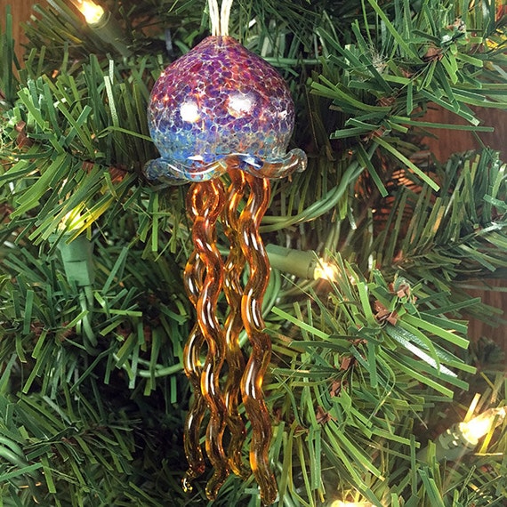 Jellyfish blown glass ornament wind chime sun catcher