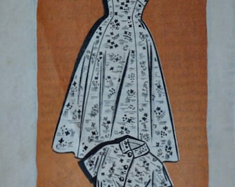 Vintage 50's Mail Order 4792 Sewing Pattern, Misses' Dress and Bolero Jacket, Size 16, 36 Bust, 1950's Fashion