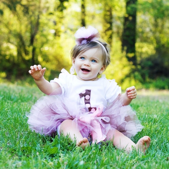 Baby girls first birthday outfit Customized Pink and