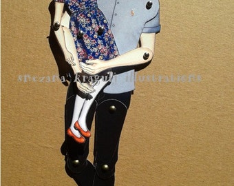 Custom Articulated Paper Doll,Personalized,Made to Order,Handmade,Realistic