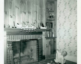 Vintage Photo "Waiting for Santa" Snapshot Antique Photo Old Black & White Photograph Found Paper Ephemera Vernacular - 14