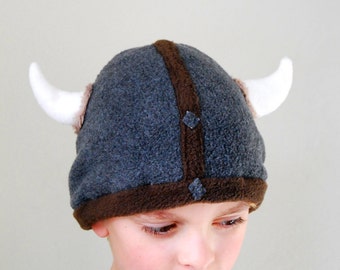 Viking Helmet Beanie Knit Viking Hat with Horns Gladiator