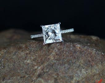 simple moissanite 1.5 solitaire ring 4 prog white gold