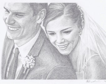 Custom Portrait 5x7" - Drawing From Your Photo - Two Portraits or Pets