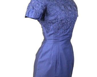 1960s Embroidered Wiggle Dress