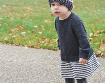 baby hat, girls hat, hat for girls, pom pom hat, girls pom pom hat, girls winter hat, baby girl hat, crochet baby hat