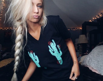 Womens Boho Vintage CACTUS Southwest Festival Shirt Trendy Yoga Tumblr Tee Top Retro Cotton Fashion Womens Boho Vintage CACTUS Southwest Festival Shirt Trendy Yoga Tumblr Tee Top Retro Cotton Fashion