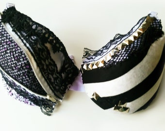 White Bra - Fish Nets - Punk Bra - Lace Bra - Animal Print - White Lace Bra - Dance Wear - Rave Bra - Striped Bra - EDC Bra - Studded Bra