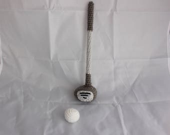 Crochet Newborn Golf Set - Newborn Photo Prop - Golf Club, Golf Ball - Baby Golfer - Baby Golf Set - Photo Prop - Crochet Golf Set