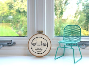 Happy Chap // Original Artwork // Hand Embroidery // 4" Hoop // Illustration