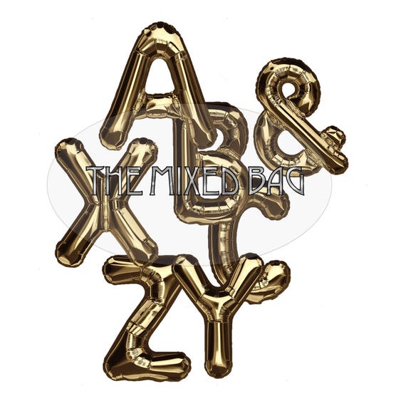 Gold Balloon Digital Downloadable Printable Alphabet Letters