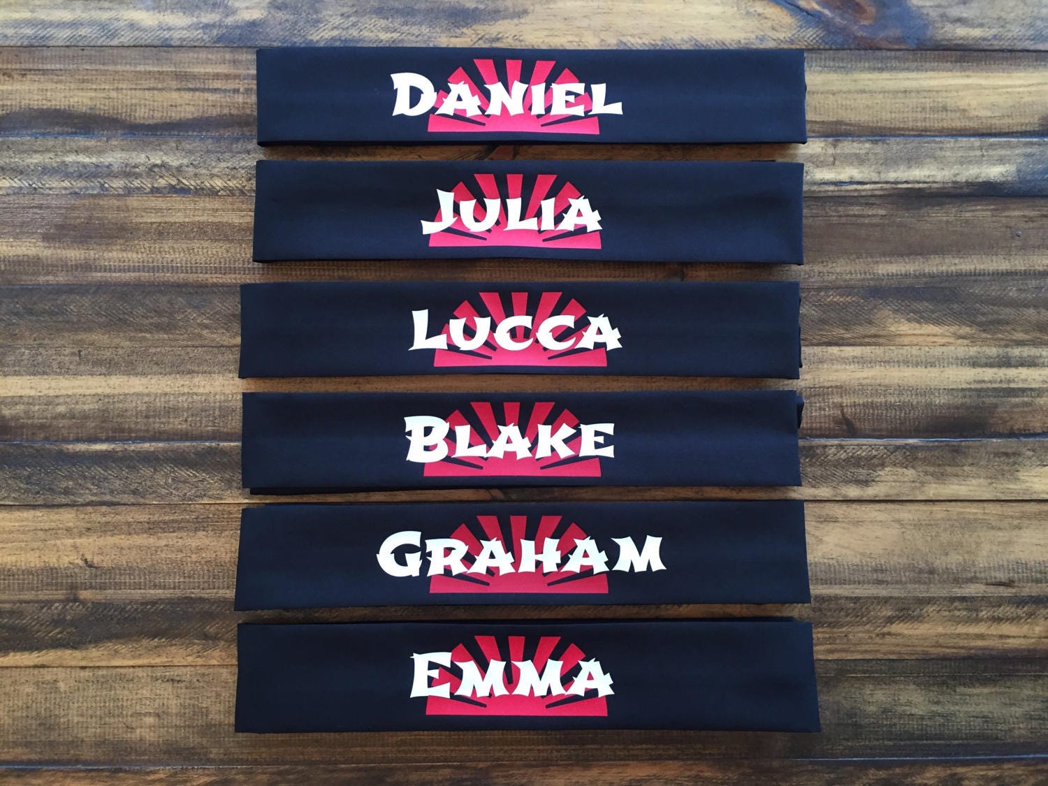 Martial Arts Black Ninja Headband for Kids or Adults Rising