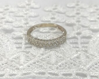 Estate Diamond Ladies Wedding Band - 14 karat white gold