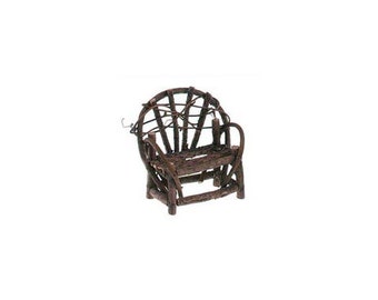 Fairy Garden Furniture Woodland Bench - Natural Fairy Garden Accessories Grapevine Wood Fairy Bench Miniature Fairy Chair