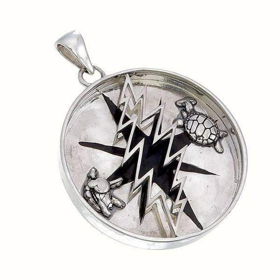 Grateful Dead Terrapin Turtles 13 Point Bolt Compass Pendant