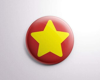 STEVEN UNIVERSE | 1" pinback button badge pin magnet one inch | Steven's Red T-Shirt with Gold Star |