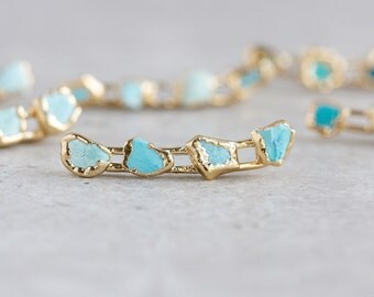 ear crawler / ear climber / ear cuff / raw turquoise earrings / turquoise jewelry / december birthstone / birthstone earrings / statement