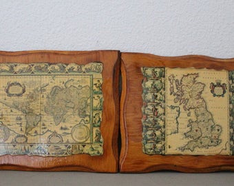 Decoupage Old World Maps c1970s