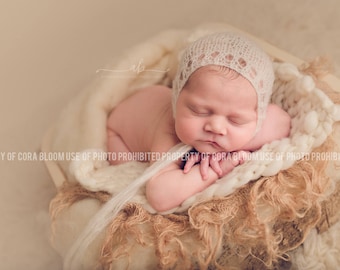 Newborn Hat, Newborn Bonnet, Mohair Bonnet, Mohair Hat, Newborn Mohair Hat, Baby Bonnet, Newborn Props, Photography Prop, Photo Prop