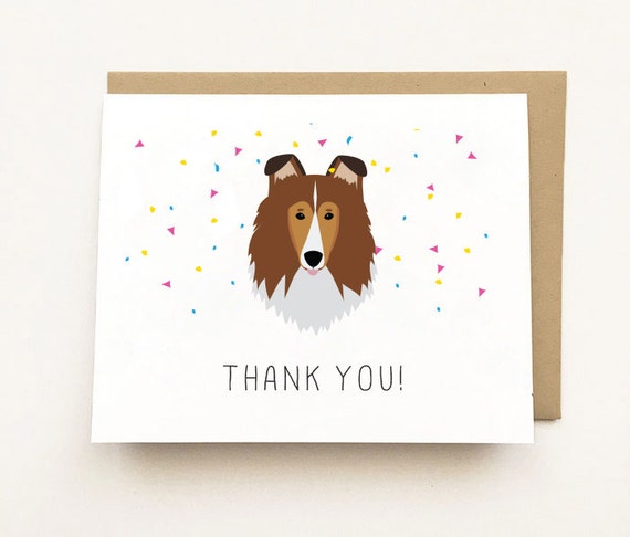 Dog Thank You Card Birthday Thank You Card Dog Card Dog