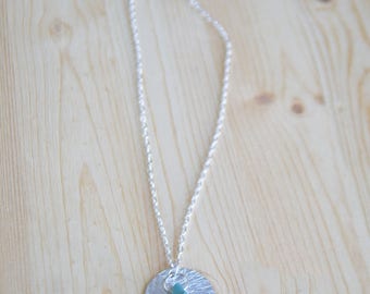 Turquoise Necklace Silver - Drop Pendant Necklace - Turquoise Silver Necklace - Custom Necklace Pendant - Silver Necklace Pendant