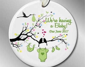 We're Having a Baby Christmas Ornament - We're Expecting Announcement - Baby News - Custom Christmas Ornament - I'm Pregnant #210