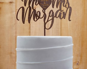 Last Name Cake Topper Customized Wedding Cake Topper, Personalized Cake Topper for Wedding, Custom Personalized Wedding Cake Topper 13