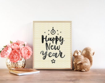 New Years Eve - Winter Decor - Christmas Decor - Happy New Year - Christmas Decorations - Holiday Decor - Holiday Sign - Christmas Wall Art