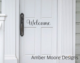 Welcome Door Decal - Front door decal - welcome Vinyl Decal - Front Door Sticker - Welcome Door Sticker - Welcome Wall Decal - Welcome Door
