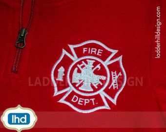 Fire Dept Maltese Cross Embroidery Design -- Fire Department Maltese Cross -- Maltese Cross Embroidery Design FD012