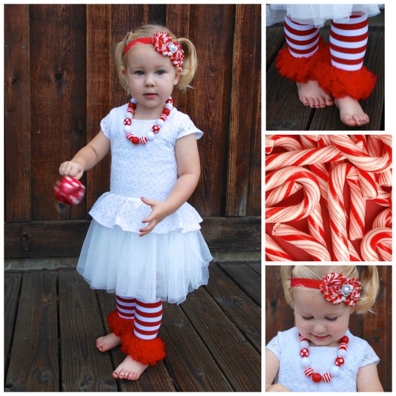 Christmas leg warmers Christmas baby outfit Candy Cane