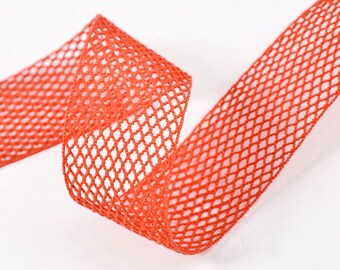 32mm Elastic Fishnet Mesh Stretch Trim by yards, 12 colors, SAT-1809