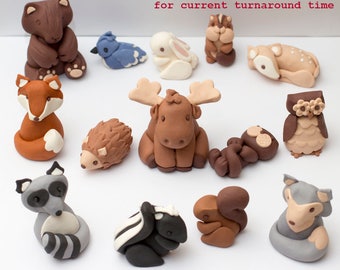 Fondant woodland animals - See shipping section below for turnaround time
