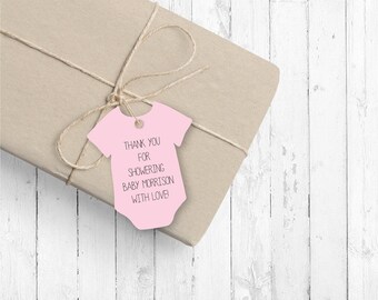 Pink Bodysuit favor tags (set of 24)