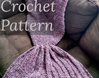 PATTERN // Child Size Mermaid Blanket // Crochet Pattern // Mermaid Tail // Mermaid Afghan