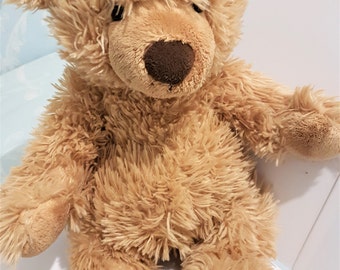 Traditional teddy bear, vintage teddy, fluffy bear, cuddly child's toy, Bear Factory bear, vintage 1980s