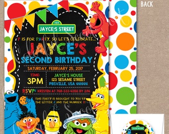 Sesame Street Birthday Invitation, Sesame Street Invite, Sesame Street Invitation, Sesame, Street, Sesame Street Birthday, #0024