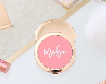 Personalized Gold Compact Mirror - Bridal Party