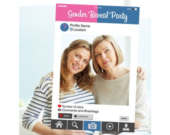 Instagram Style Frame - Gender Reveal Edition, Gender Reveal Party, Team Girl, Team Boy, Digital File