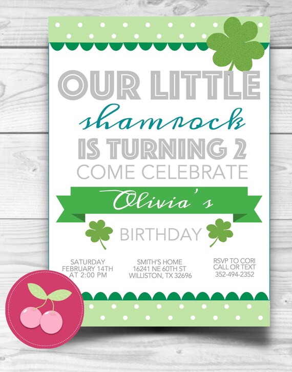 Shamrock Birthday Invitations 9