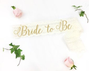 Bride-To-Be Sash - Bachelorette Sash - Bridal Shower Bachelorette Party Accessory - Satin Bride Sash - Bride Gift - Bride Sash - Lace Sash